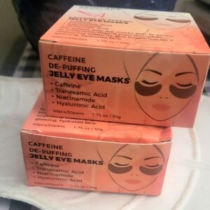 LA SPLASH 2-PACK JELLY EYE MASKS. CAFFEINE DE-PUFFING.